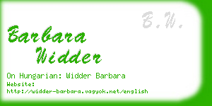 barbara widder business card